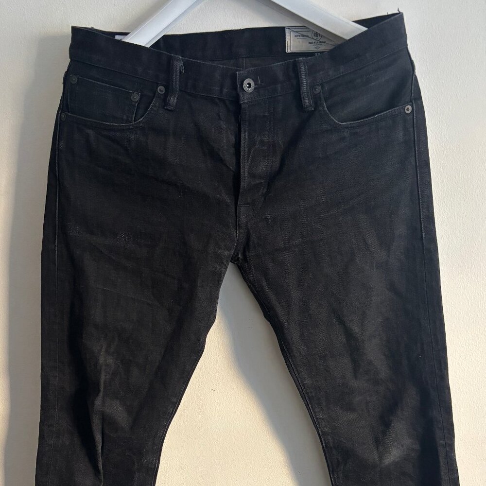 Rogue Territory Black Signature Six-Pocket Skinny Fit Japanese Denim Jeans 34